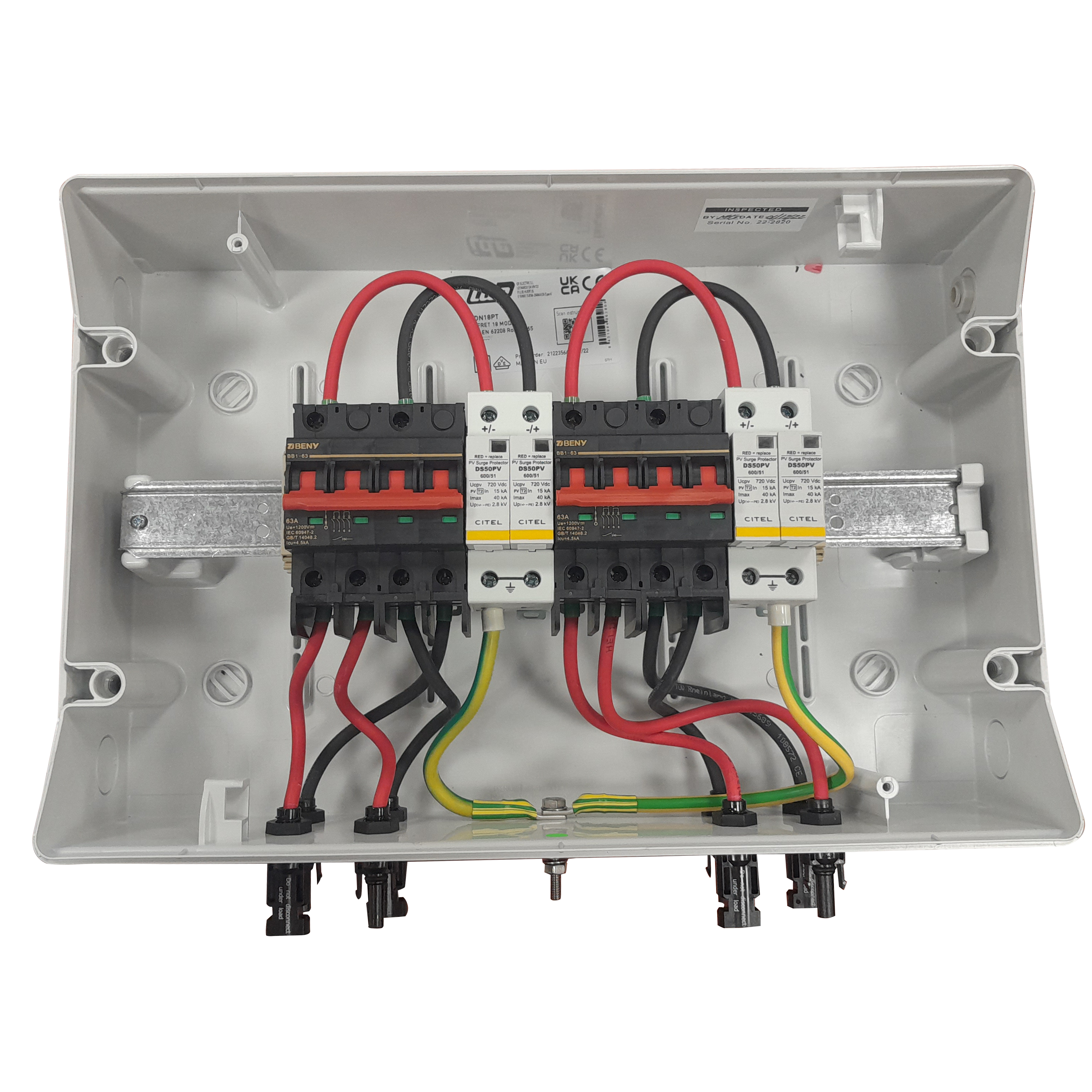 NEX Protection box, isolator, 2 string, 2 MPPT, 600V, T2 SPD - Rubicon Installer Portal